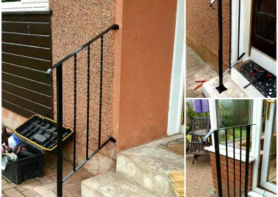 Small front and back step safety handrails in Paisley