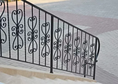 Outdoor metal handrail